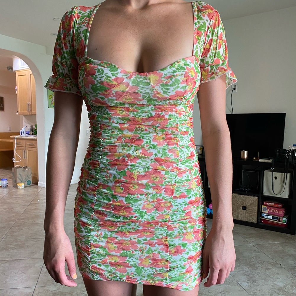 Floral Mesh Dress